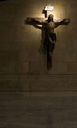 Crucifix in a Spanish cathedralの写真素材