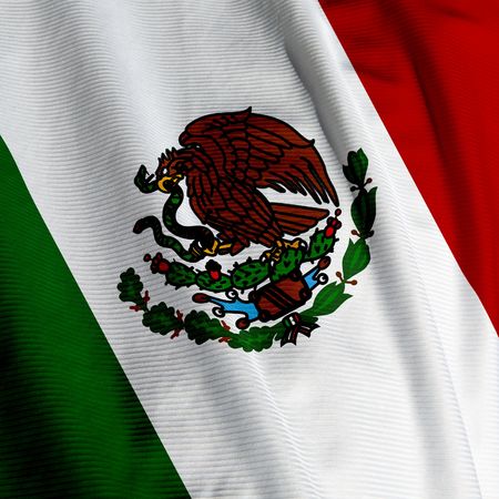 Close up of the Mexican flag, square imageの写真素材