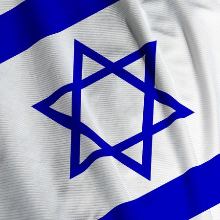 Close up of the Israeli flag, square imageの写真素材