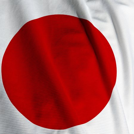 Close up of the Japanese flag, square imageの写真素材