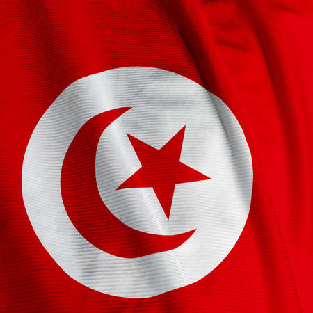 Close up of the Tunisian flag, square image