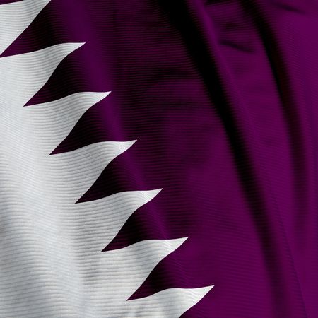 Closeup of the flag of Qatar, square imageの写真素材