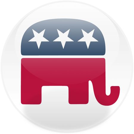 Glossy republican party logo on a round buttonのeditorial素材