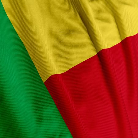 Close up of the flag of Benin, square imageの写真素材