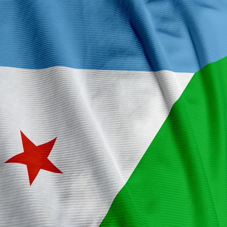 Close up of the flag of Djibouti, square imageの写真素材