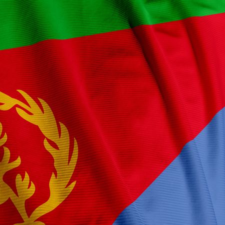 Close up of the flag of Eritrea, square imageの写真素材