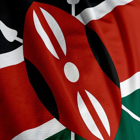 Close up of the flag of Kenya, square imageの写真素材