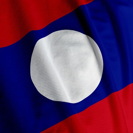Close up of the flag of Laos, square imageの写真素材