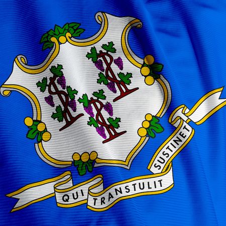 Close up of the flag of the US State of Connecticut, square imageの写真素材