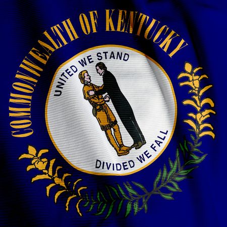 Close up of the flag of the US State of Kentucky, square imageの写真素材