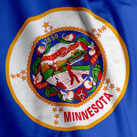 Close up of the flag of the US State of Minnesota, square imageの写真素材