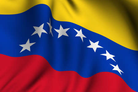 Rendering of a waving flag of Venezuela with accurate colors and design.の写真素材