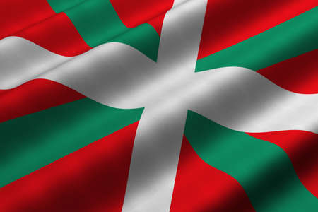 Detailed 3d rendering closeup of the flag of the Basque Country (Pais ...