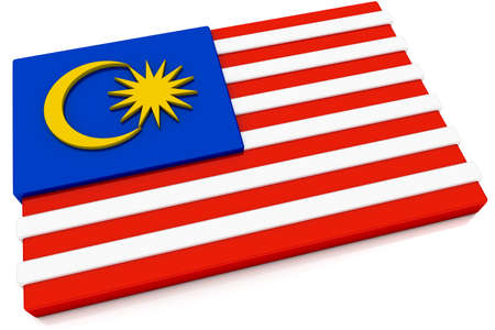 Three dimensional Malaysian flag button.  Part of set of country flags all in 2:3 proportion with accurate design and colors.の写真素材