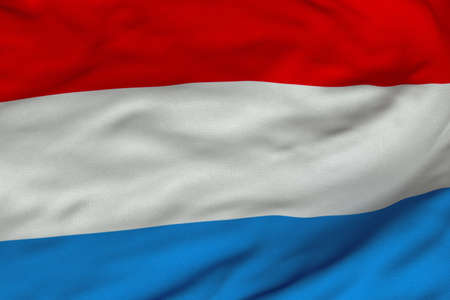 Detailed 3D rendering closeup of the flag of the Netherlands.  Flag has a detailed realistic fabric texture and an accurate design and colors.の写真素材