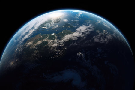 A breathtaking view of planet Earth from outer spaceの素材