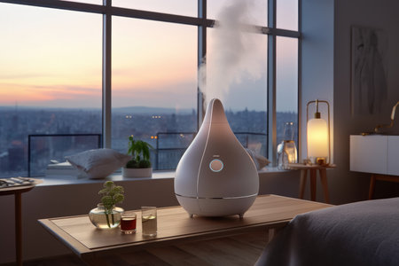 Scented Serenity: Aroma Diffuser Creating a Calming Ambiance in an Apartmentの素材