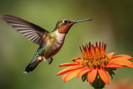 Close-up Photo of a Hummingbird in Full Flightの素材