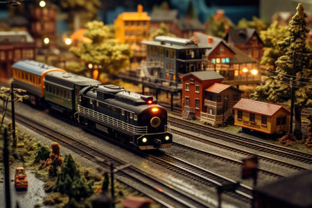 Exquisite Model Railroad Train - Detailed Miniature Railway in Actionの素材