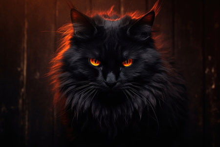 Black Cat with Piercing Eyesの素材