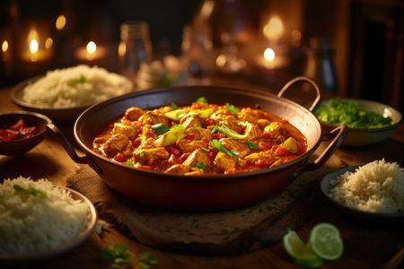 Homemade Curry with Rice on the sideの素材