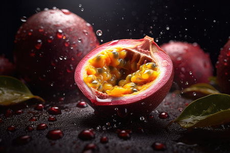 Sliced Passion Fruit with Juicy Goodnessの素材