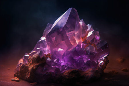 Captivating Close-Up View of Sparkling Amethyst Crystalの素材