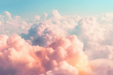 Pastel Cloudscape: Serene and Airy Clouds in Soft Huesの素材