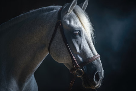 Elegant Beauty: Captivating Close-up of a Majestic Horse in Profileの素材