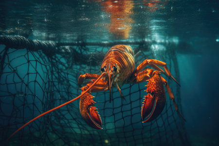 Oceanic Wanderer: Captivating Moments of a Lobster's Underwater Adventureの素材