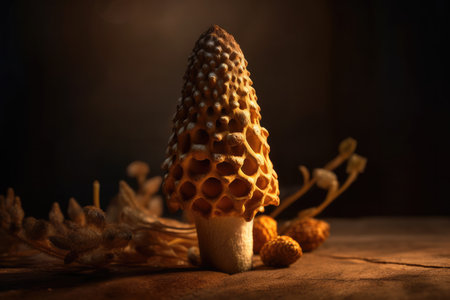 Nature's Treasure: Exquisite Morel Mushroom in its Natural Habitatの素材