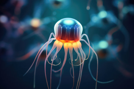 Tiny Explorers: Captivating Plankton Adrift in the Vast Oceanの素材