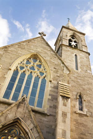 Road to God - Christian church and bell tower の写真素材