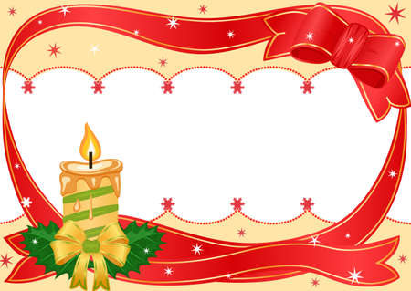 Vector Christmas golden candleのイラスト素材