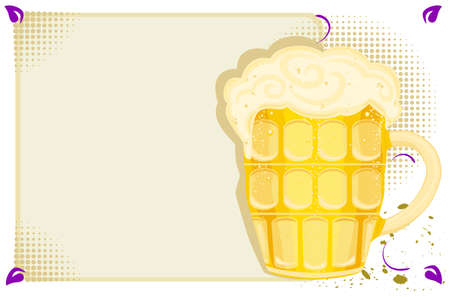 Party menu with cold beer in a mug. のイラスト素材