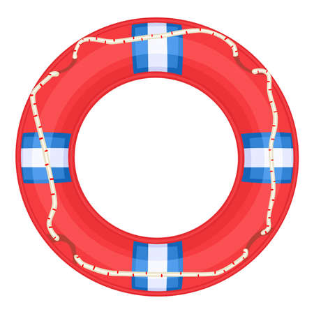 Red Life Buoy isolated over white background. のイラスト素材