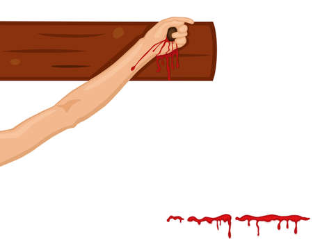 Religious Easter card with crucifixion on the Cross  Isolated over white background.のイラスト素材