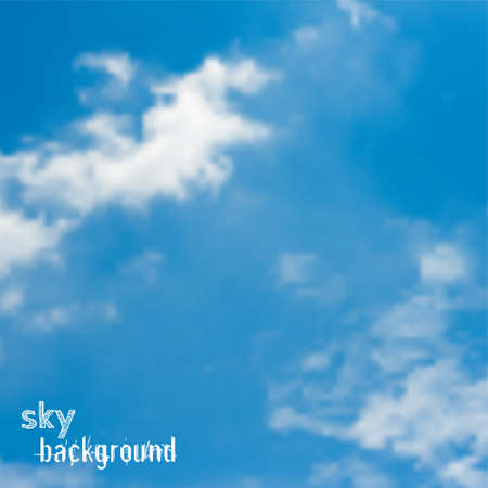 Vector background with blue sky and cloudsのイラスト素材