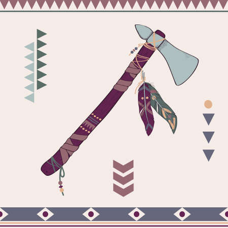 Vector illustration of native American indian tomahawkのイラスト素材