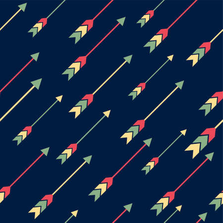 Vector seamless colorful ethnic pattern with arrows