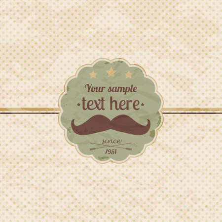 Vector hipster retro label with mustacheのイラスト素材