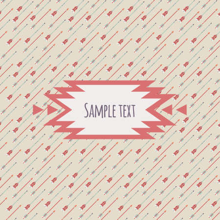 Vector colorful card with ethnic arrow pattern and place for textのイラスト素材