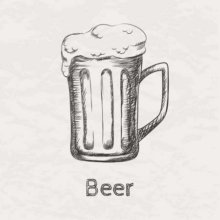 Vector illustration of hand drawn sketch of beer mugのイラスト素材