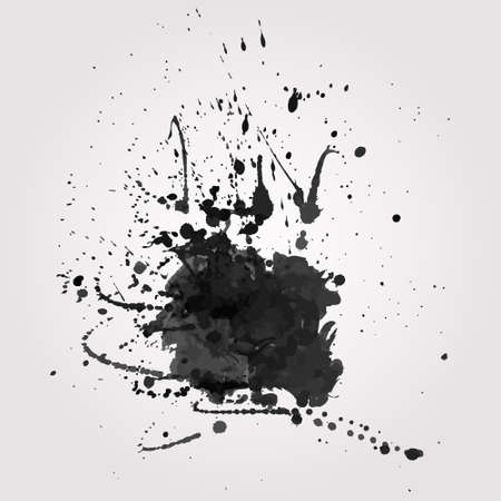 Vector grunge background with black splashのイラスト素材