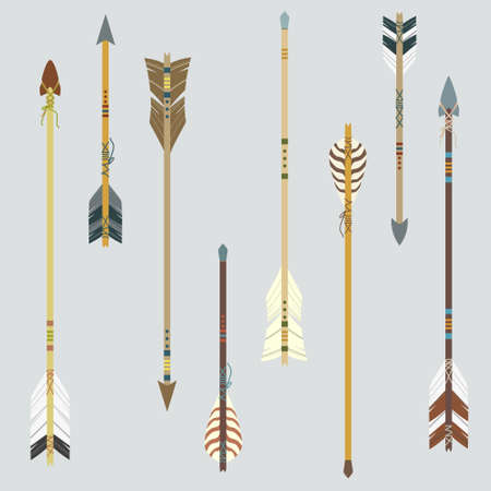 Vector set of colorful ethnic arrows