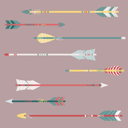 Vector set of colorful ethnic arrowsのイラスト素材