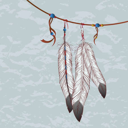 Vector colorful illustration of feathersのイラスト素材