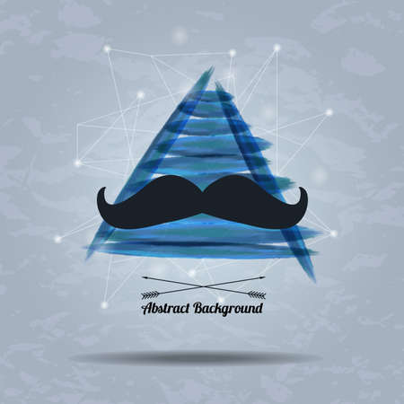 Vector abstract hipster background with triangle and mustachesのイラスト素材
