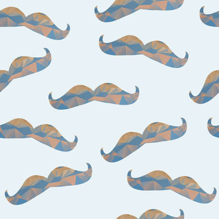 Vector seamless with abstract mustaches in hipster styleのイラスト素材