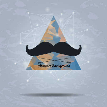 Vector abstract hipster background with triangle and mustachesのイラスト素材